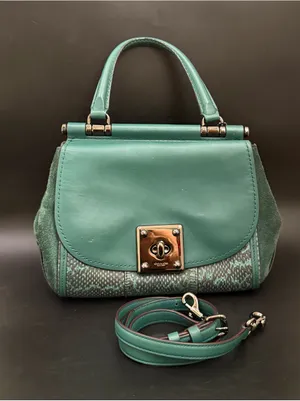 COACH 12086 Green Drifter Snakeskin Top Handle Crossbody Shoulder Bag thumbnail 1