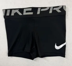 Nike Pro Dri-FIT Women’s Compression Shorts Medium Black Logo Waistband thumbnail 1