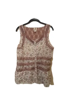 Girl Krazy Y2K Vintage Sheer Floral Bohemian Tank Top thumbnail 2