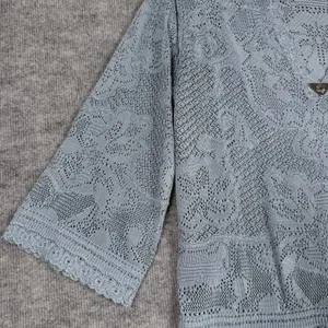 White House Black Market Size-M Womens Top Pointelle Stitch 3/4 Sleeve thumbnail 10