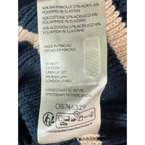 Free People Easy Street Stripe Crop Pullover Size Medium Navy Preppy Coastal thumbnail 10