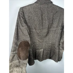 Vintage Banana Republic 0 Blazer Womens‎ Tweed Wool Linen 2006 Brown READ thumbnail 5