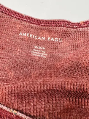 American Eagle Maroon Cropped Floral Long Sleeve thumbnail 4