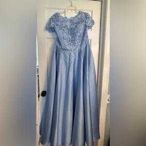 JJs House Light Blue Lace Bodice A-Line Gown 18w nwt thumbnail 3