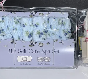 wild fable Floral Spa Headwrap Set - Blue & Cream Floral thumbnail 1