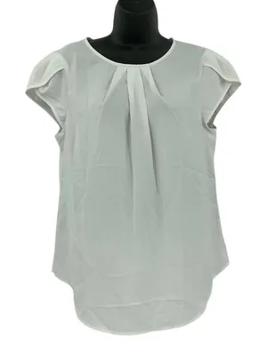 Women's Medium White Chiffon Blouse‎ Size Medium #1066 thumbnail 1