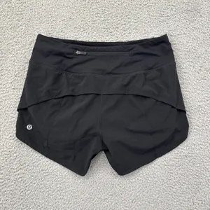 Lululemon Speed Up Shorts Mid Rise 4" Black Athletic Athleisure Women's 4 thumbnail 2
