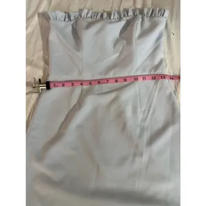 French Connection Light Blue Ruffle Trim Mini Dress XXS Spaghetti Strap A-Line thumbnail 5