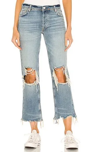 Free People Aged To Perfection Maggie Mid Rise Straight Leg Jeans Size 28 thumbnail 1
