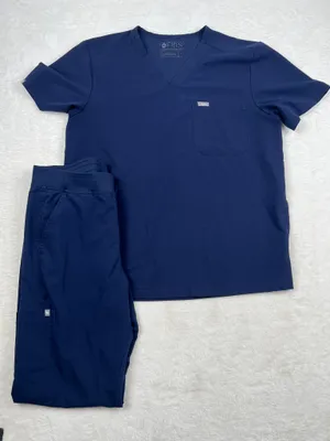 FIGS Men’s Scrub Set Navy Chisec Top L Axim Cargo Pants M thumbnail 1