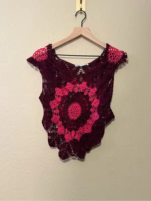 Zara Crotchet Knit Sweater Vest Size Small thumbnail 2