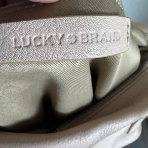 Lucky Brand Genuine Leather Bag With Silver Hardware Tan Beige thumbnail 11