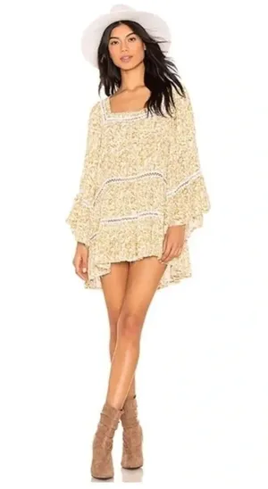 FREE PEOPLE Talk About It Tunic Floral Mini Dress small thumbnail 1