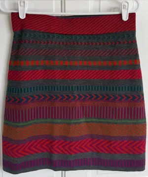 Krimson‎ Klover Merino Wool Mini Skirt Small Colorful Geometric Boho thumbnail 1