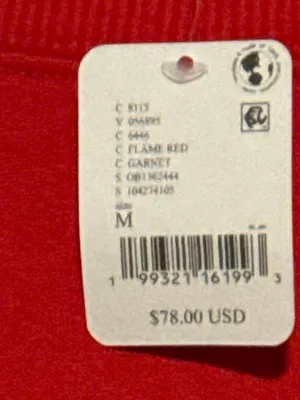 We The Free Flame Red Camden Sweatshirt Size Medium thumbnail 4