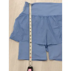 Alo Yoga Women's M Blue High Waist 2-in-1 Grid Mesh Running Shorts thumbnail 6