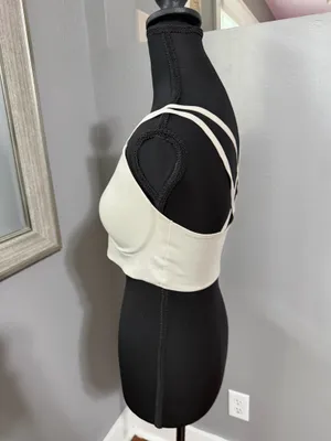 OFFLINE Aerie Real Me Hold Up Strappy Athletic Performance Sports Bra Silver MDD thumbnail 4