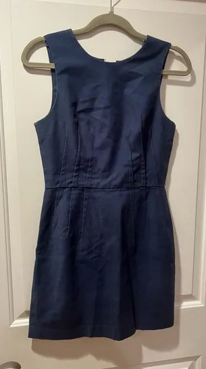 4 Vintage Navy Blue Sleeveless Dress thumbnail 1