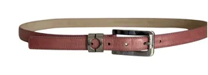 Ellen Tracy Women’s Pink Genuine Italian Leather Slim Belt Silver Buckle M Casual thumbnail 1