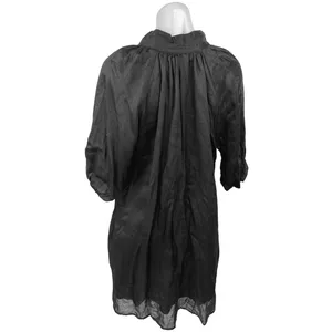 Dissh Nadia Womens Black Plunge V-neck Collar Puff Sleeve Mini Shift Dress Sz 2 thumbnail 5