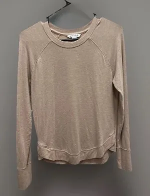 Athleta Sweatshirt Crew Neck Long Sleeve Casual Sweater Athleisure XS Tan thumbnail 1