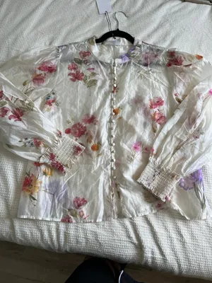 NWT WOMENS BAILEY 44 LIGHT SILKY FLORAL LAYOCELL BUTTONS Size XL thumbnail 6