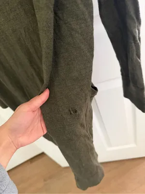Pendleton Dark Green 100% Merino Wool Long Cardigan Sweater Size Large HOLES thumbnail 12