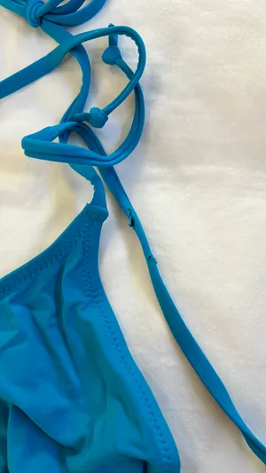Skims Strappy Blue Bikini Top thumbnail 6