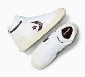 NEW Converse Pro Blaze Classic Leather Mid' White/Bloodstone" Shoes- Women’s 9.5 thumbnail 1