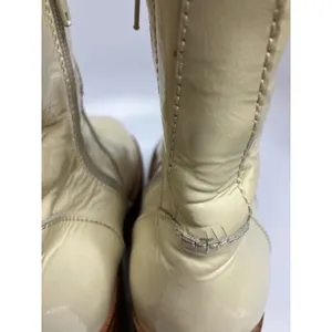 Jeffrey Campbell Quavo Platform Ankle Boots Womens Cream patent leather Lug Sole thumbnail 6