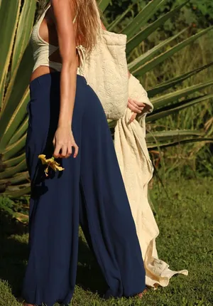 Free People Linen Pants Wide-Leg thumbnail 1