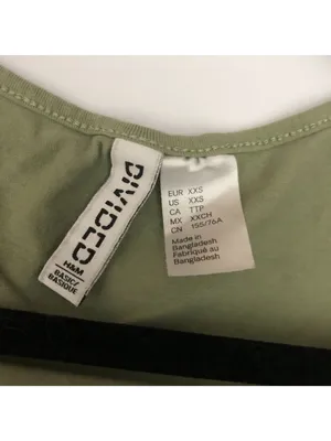 H&M Divided Green Scoop Neck Crop Top Short Sleeve XXS thumbnail 3