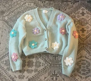 Crochet cardigan Blue thumbnail 1
