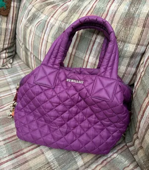 MZ Wallace Quilted Purple Mini Sutton Crossbody Satchel thumbnail 1