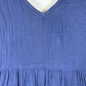 Kings Road Womens Dress Sz S Navy Blue Cotton Maxi Long Tiered‎ Sleeveless Crepe thumbnail 4