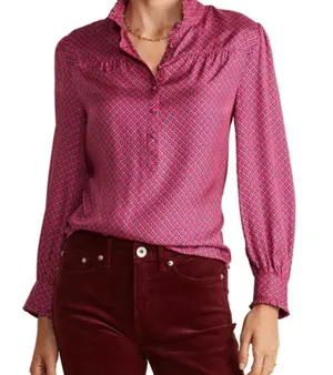 Vineyard Vines Pink and Blue Diamond Blouse | Women’s Size XL thumbnail 10