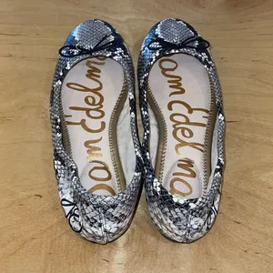 Sam Edelman Womens Leather Snakeskin Print Felicia Slip-on Ballet Flats Gray 7.5 thumbnail 6