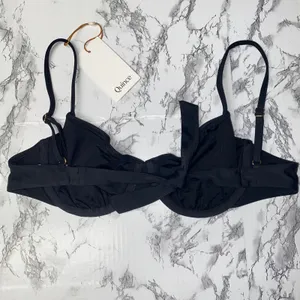 NWT Quince Black Italian Demi Bikini Swim Bathing Suit Top Women's Size Medium thumbnail 6