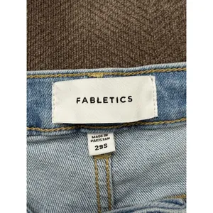 Fabletics High Rise Wide-Leg Jeans Med Wash Womens 29 Short baggie NWT thumbnail 10