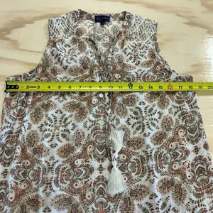 Artesia Boutique Sleeveless Boho Paisley Sleeveless Top Brown and Cream Medium‎ thumbnail 10