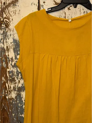 NWT Basico mustard yellow mini dress size small thumbnail 2