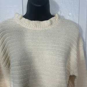 Madewell – Ruffle Neck Pullover Sweater (Heather Stone) Size Large NWOT thumbnail 5