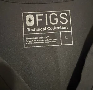 FIGS Catarina One Pocket Scrub Top Black Women's Size Large Technical Collection thumbnail 2