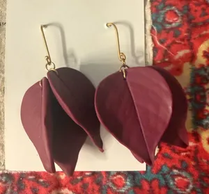 Handcrafted Bougainvillea Petal Drop Earrings - Women Jewelry thumbnail 1