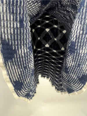 See by Chloé Navy & White Geometric Ribbed Knit Dress XL thumbnail 7
