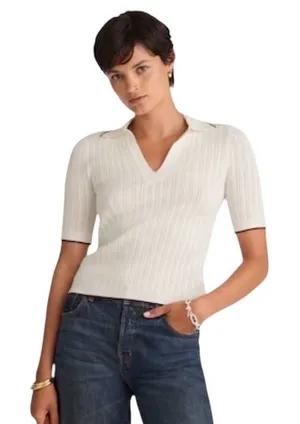 Madewell signature Knit Johnny Collar Sweater Contrast Trim NX533‎ XS thumbnail 1
