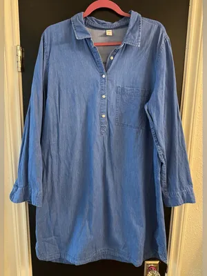 Old navy denim shirt dress thumbnail 1