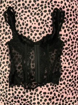 Black Lace Corset Top Size XS thumbnail 2