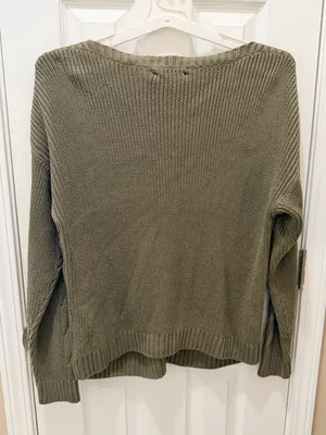 Lauren Ralph Lauren Cable-Knit Cotton-Blend Sweater size XL olive fern thumbnail 4