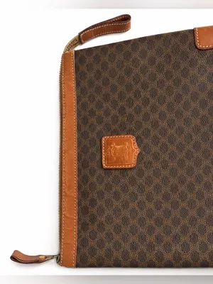 Celine Vintage Clutch Macadam Triomphe Coated Canvas Clutch Wristlet thumbnail 3